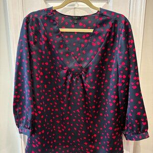Talbots Blouse Navy Blue / Red - 16 - NWT